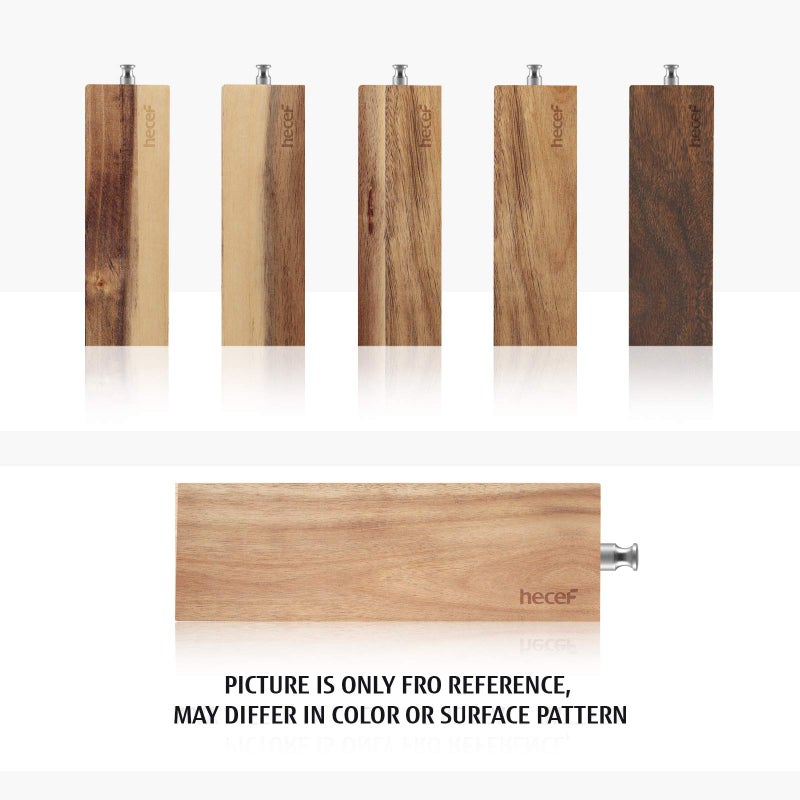 hecef 6 Inch (15 cm) Magnetic Knife Strip, Acacia Wood Knife Holder for Storing All Kinds of Metal Items, Brown - Image 4